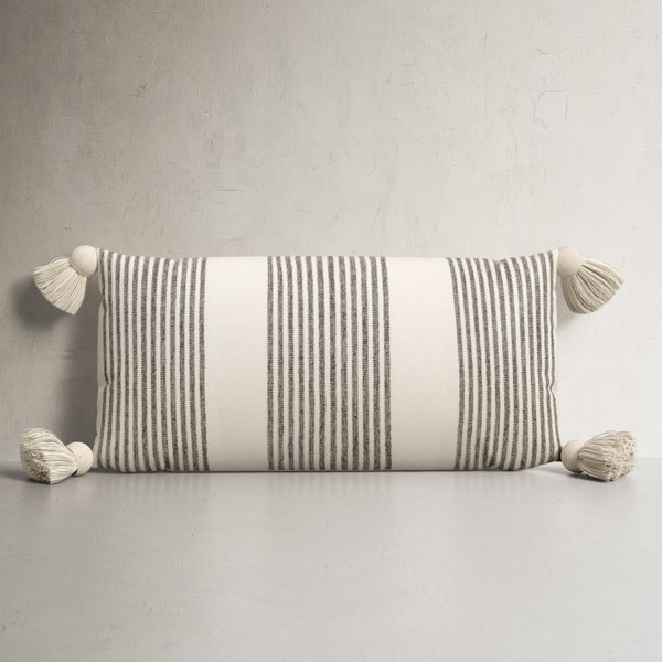 Gray lumbar outlet throw pillow